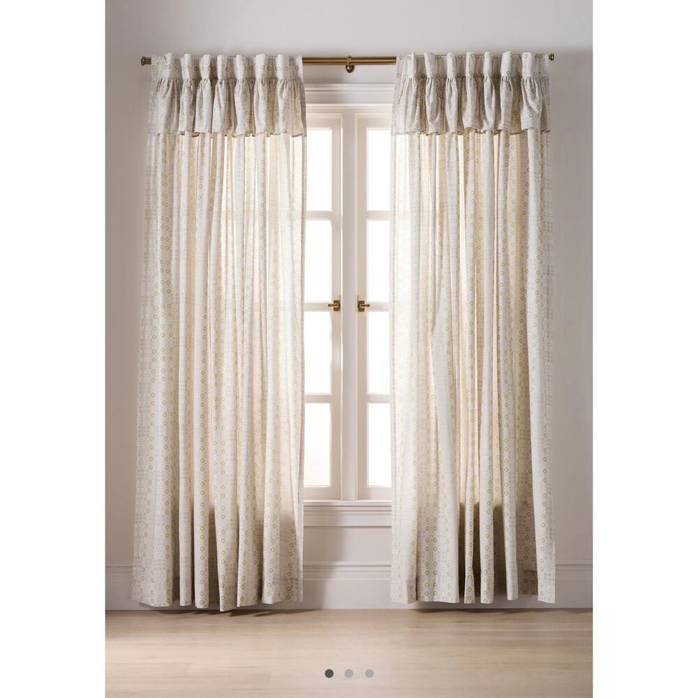 Anthropologie Vera Cotton Printed Valence Curtain, Set of 2 Panels